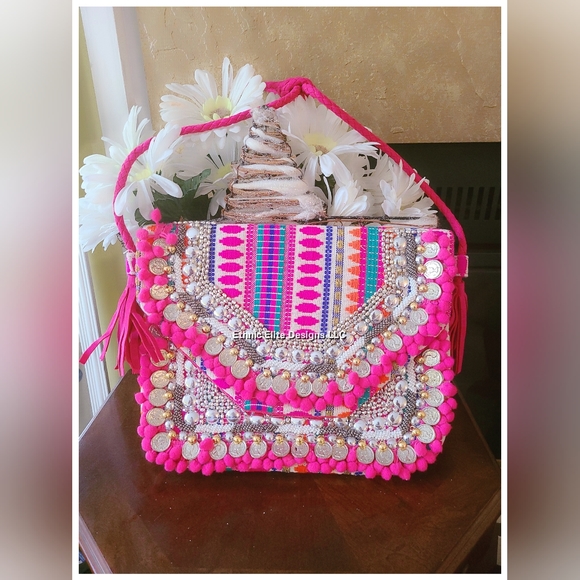 New boutique Bohemian Coin Handmade Crossbody bag - Picture 1 of 2